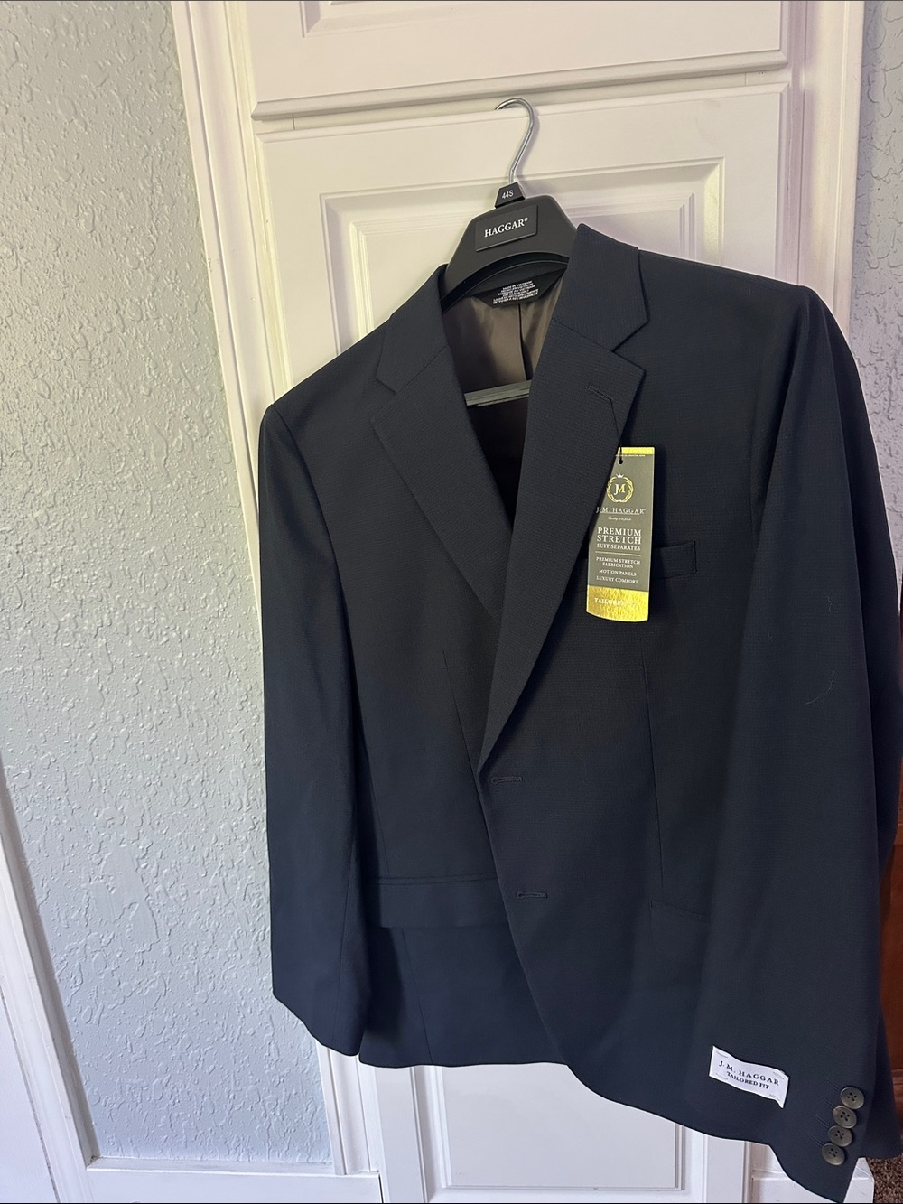 Haggar Men's Navy Stretch Two-Button Blazer